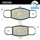 The Vintage Map of Cape Cod  - Made in USA Mouth Cover Unisex Anti-Dust Cotton Blend Reusable & Washable Face Mask with Adjustable Sizing for Adult or Child