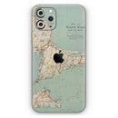 The Vintage Map of Cape Cod  // Skin-Kit compatible with the Apple iPhone 14, 13, 12, 12 Pro Max, 12 Mini, 11 Pro, SE, X/XS + (All iPhones Available)