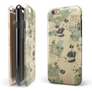 The Vintage Map of Pirate Islands iPhone 6/6s or 6/6s Plus 2-Piece Hybrid INK-Fuzed Case