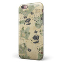 The Vintage Map of Pirate Islands iPhone 6/6s or 6/6s Plus 2-Piece Hybrid INK-Fuzed Case