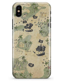 The Vintage Map of Pirate Islands - iPhone X Clipit Case