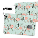 The Vintage Mint Floral Hummingbird  - Premium Protective Decal Skin-Kit for the Apple Credit Card