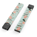 The Vintage Mint Floral Hummingbird  - Premium Decal Protective Skin-Wrap Sticker compatible with the Juul Labs vaping device