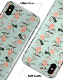 The Vintage Mint Floral Hummingbird  - iPhone X Clipit Case