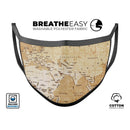 The Vintage Mother Russia Map Pattern - Made in USA Mouth Cover Unisex Anti-Dust Cotton Blend Reusable & Washable Face Mask with Adjustable Sizing for Adult or Child