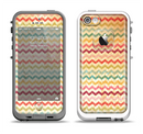 The Vintage Orange and Multi-Color Chevron Pattern V4 Apple iPhone 5-5s LifeProof Fre Case Skin Set