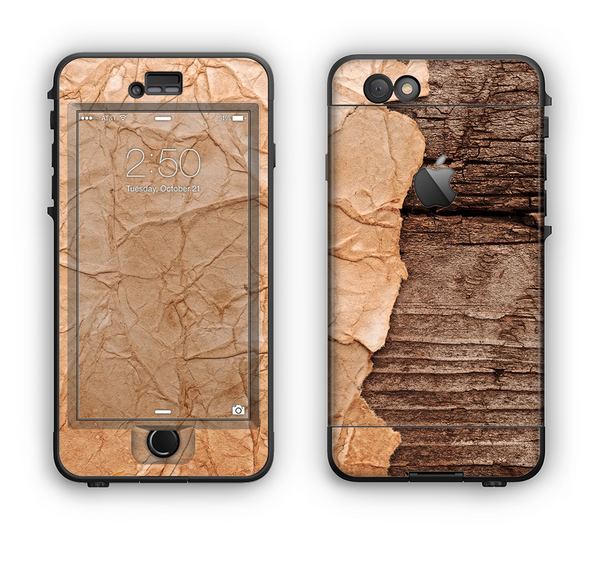 The Vintage Paper-Wrapped Wood Planks Apple iPhone 6 LifeProof Nuud Case Skin Set