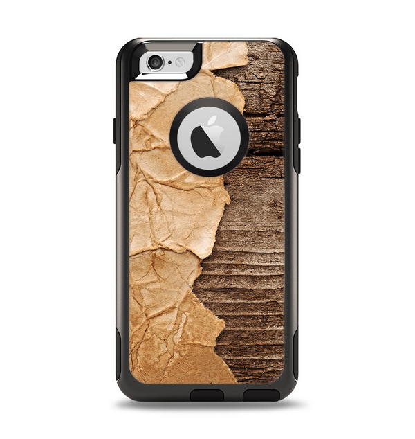 The Vintage Paper-Wrapped Wood Planks Apple iPhone 6 Otterbox Commuter Case Skin Set