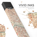 The Vintage Paris Overview Map  - Premium Decal Protective Skin-Wrap Sticker compatible with the Juul Labs vaping device