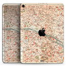 The Vintage Paris Overview Map  - Full Body Skin Decal for the Apple iPad Pro 12.9", 11", 10.5", 9.7", Air or Mini (All Models Available)