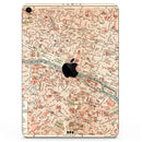 The Vintage Paris Overview Map  - Full Body Skin Decal for the Apple iPad Pro 12.9", 11", 10.5", 9.7", Air or Mini (All Models Available)