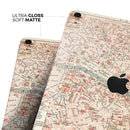 The Vintage Paris Overview Map  - Full Body Skin Decal for the Apple iPad Pro 12.9", 11", 10.5", 9.7", Air or Mini (All Models Available)