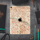 The Vintage Paris Overview Map  - Full Body Skin Decal for the Apple iPad Pro 12.9", 11", 10.5", 9.7", Air or Mini (All Models Available)