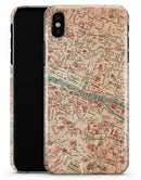 The Vintage Paris Overview Map  - iPhone X Clipit Case
