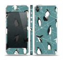 The Vintage Penguin Blue Collage Skin Set for the Apple iPhone 5