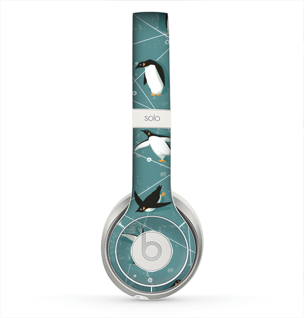 The Vintage Penguin Blue Collage Skin for the Beats by Dre Solo 2 Headphones