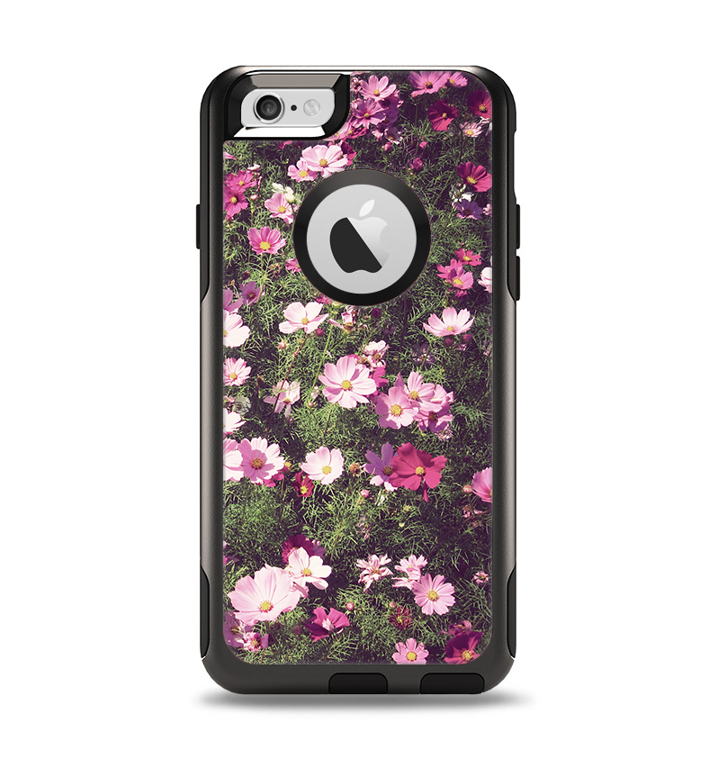 The Vintage Pink Floral Field Apple iPhone 6 Otterbox Commuter Case Skin Set