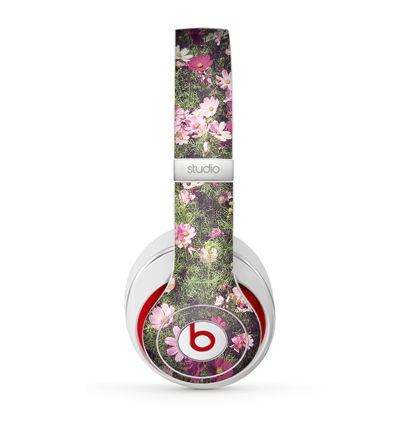 The Vintage Pink Floral Field Skin for the Beats by Dre Studio (2013+ Version) Headphones