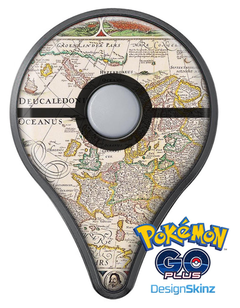 The Vintage Powers of Europe Map  Pokémon GO Plus Vinyl Protective Decal Skin Kit