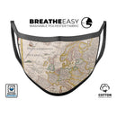 The Vintage Powers of Europe Map  - Made in USA Mouth Cover Unisex Anti-Dust Cotton Blend Reusable & Washable Face Mask with Adjustable Sizing for Adult or Child