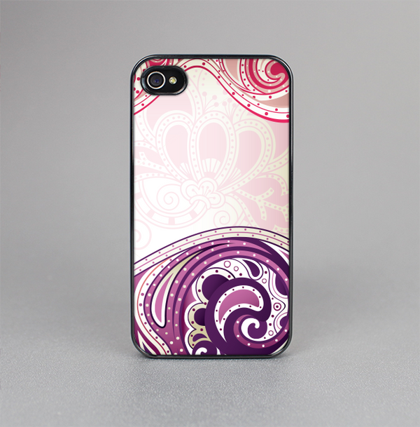 The Vintage Purple Curves with Floral Design Skin-Sert for the Apple iPhone 4-4s Skin-Sert Case