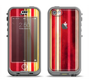 The Vintage Red & Yellow Grunge Striped Apple iPhone 5c LifeProof Nuud Case Skin Set