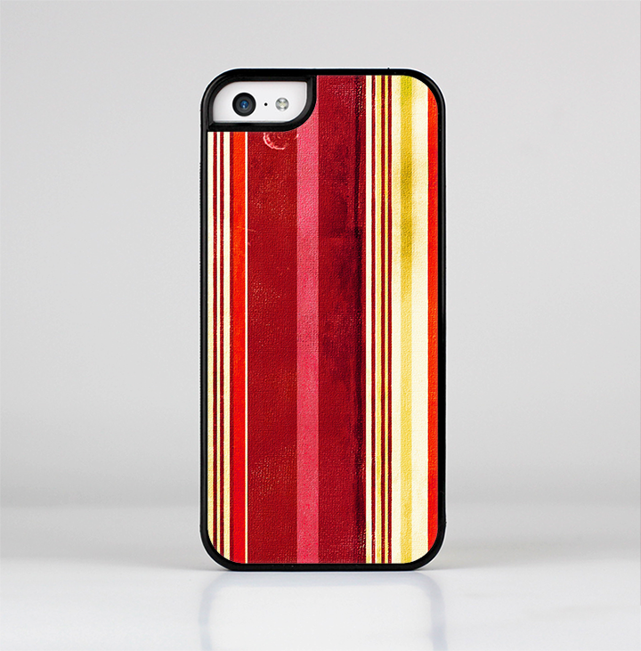 The Vintage Red & Yellow Grunge Striped Skin-Sert Case for the Apple iPhone 5c
