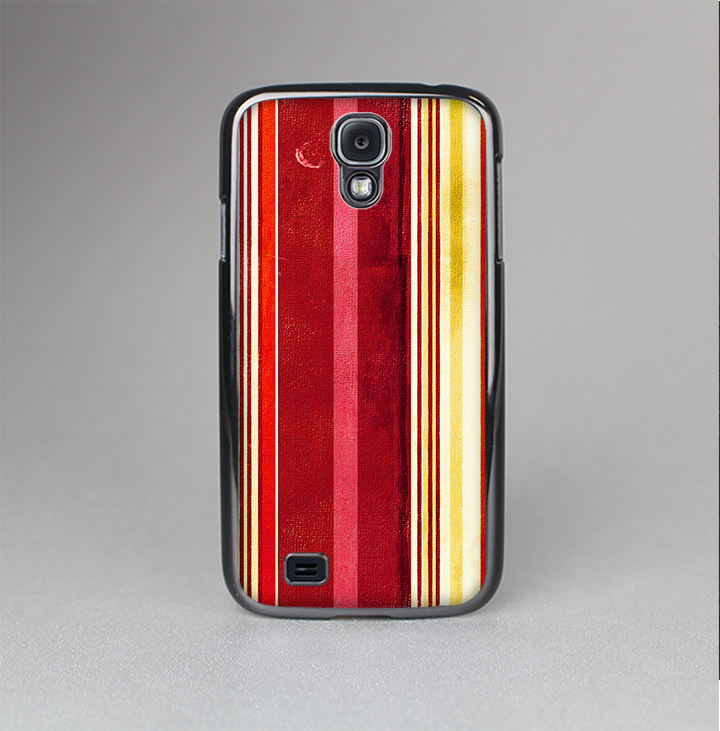 The Vintage Red & Yellow Grunge Striped Skin-Sert Case for the Samsung Galaxy S4