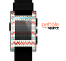 The Vintage Red & Blue Chevron Pattern Skin for the Pebble SmartWatch
