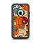 The Vintage Red and Tan Abstarct Shapes Apple iPhone 5c Otterbox Defender Case Skin Set