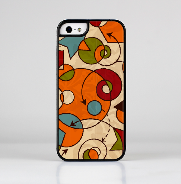 The Vintage Red and Tan Abstarct Shapes Skin-Sert Case for the Apple iPhone 5/5s