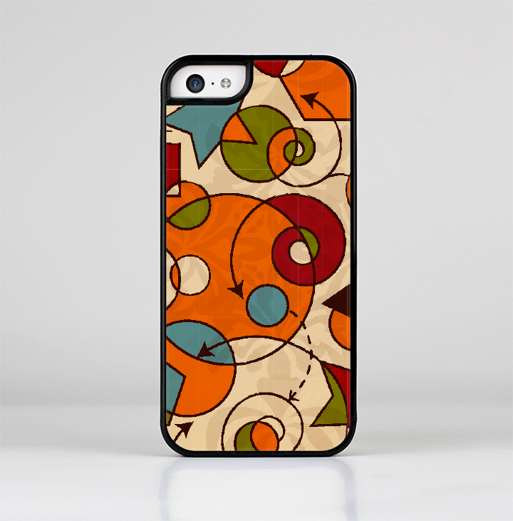 The Vintage Red and Tan Abstarct Shapes Skin-Sert Case for the Apple iPhone 5c