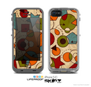 The Vintage Red and Tan Abstarct Shapes Skin for the Apple iPhone 5c LifeProof Case