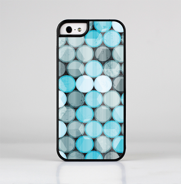 The Vintage Scratched Blue & Graytone Polka Skin-Sert Case for the Apple iPhone 5/5s