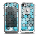The Vintage Scratched Blue & Graytone Polka Skin for the iPhone 5-5s fre LifeProof Case