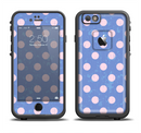 The Vintage Scratched Pink & Purple Polka Dots Apple iPhone 6/6s Plus LifeProof Fre Case Skin Set
