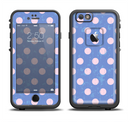 The Vintage Scratched Pink & Purple Polka Dots Apple iPhone 6/6s LifeProof Fre Case Skin Set