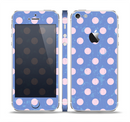 The Vintage Scratched Pink & Purple Polka Dots Skin Set for the Apple iPhone 5