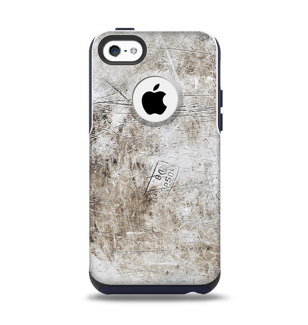 The Vintage Scratched and Worn Surface Apple iPhone 5c Otterbox Commuter Case Skin Set