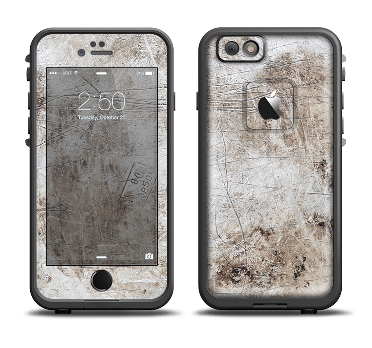 The Vintage Scratched and Worn Surface Apple iPhone 6/6s Plus LifeProof Fre Case Skin Set