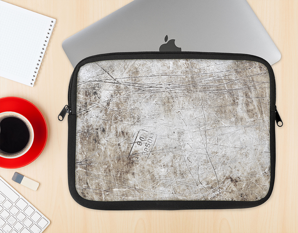 The Vintage Scratched and Worn Surface Ink-Fuzed NeoPrene MacBook Laptop Sleeve