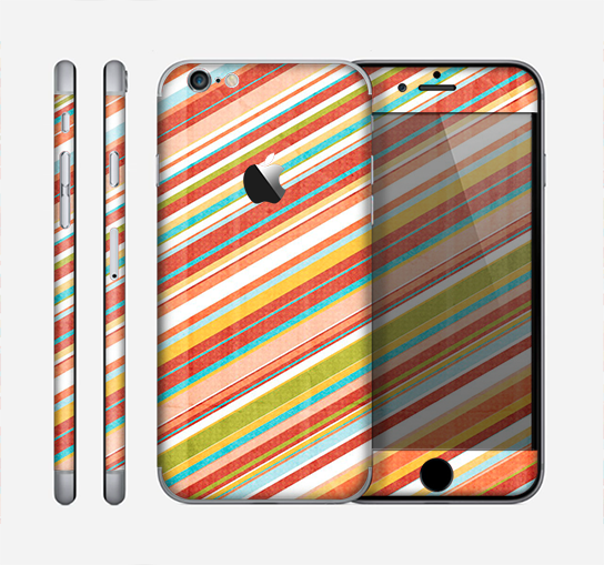 The Vintage Slanted Color Stripes Skin for the Apple iPhone 6