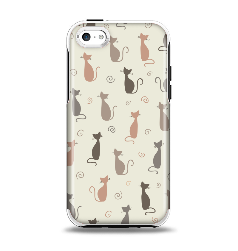 The Vintage Solid Cat Shadows Apple iPhone 5c Otterbox Symmetry Case Skin Set