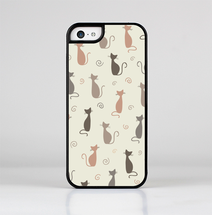 The Vintage Solid Cat Shadows Skin-Sert Case for the Apple iPhone 5c