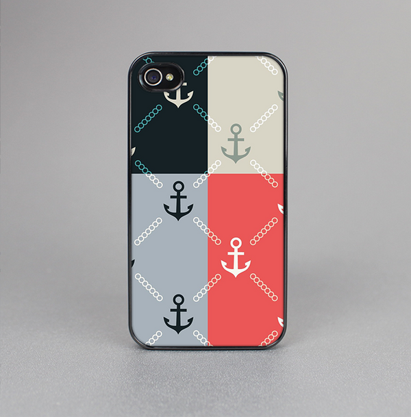 The Vintage Solid Color Anchor Collage All Skin-Sert for the Apple iPhone 4-4s Skin-Sert Case