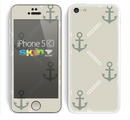 The Vintage Solid Color Anchor Collage V2 Skin for the Apple iPhone 5c