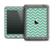 The Vintage Subtle Greens Chevron Pattern Apple iPad Mini LifeProof Fre Case Skin Set