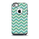 The Vintage Subtle Greens Chevron Pattern Skin for the iPhone 5c OtterBox Commuter Case
