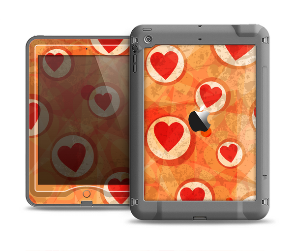 The Vintage Subtle Red and Orange Hearts Apple iPad Mini LifeProof Nuud Case Skin Set