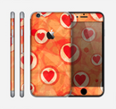 The Vintage Subtle Red and Orange Hearts Skin for the Apple iPhone 6